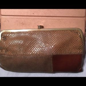 Hobo Lauren Double Frame Clutch Wallet Patchwork Reptile Leather ✅Offers Welcome